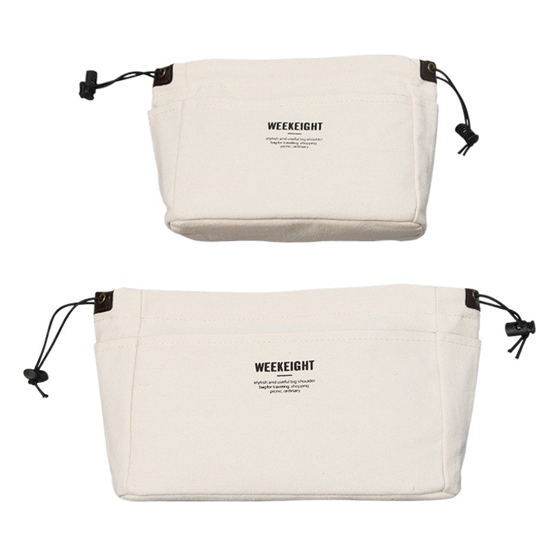 Bolsa lavable bolsa de medio forro bolsa de lona bolsa de soporte que forma ligero compartimento tridimensional bolsa de cosméticos