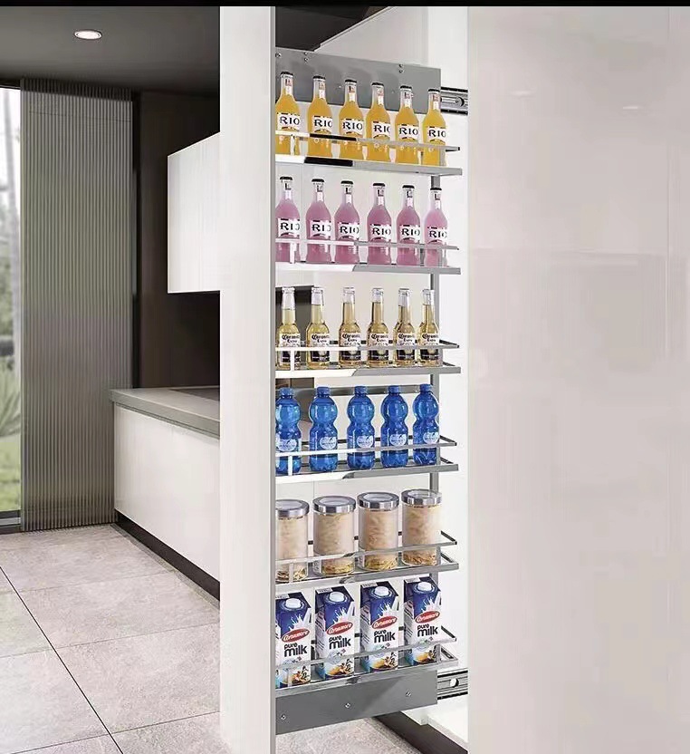 Cesta de extracción lateral de gabinete alto persa de alta y profunda Almacenamiento de monstruo de extracción lateral gabinete de cocina gabinete de alta merienda cesta de extracción estrecha de alto estiramiento