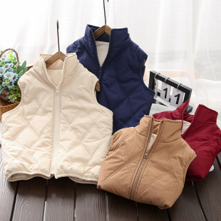 2025 New Winter Style Boys' Thickeneded Vest Baby Autumn and Winter Clothing Liner Warm Top Kidsren's Vest Vest