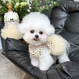 薄款透气宠物衣服碎花飞袖公主裙小狗狗猫咪夏日薄款防晒裙子可爱