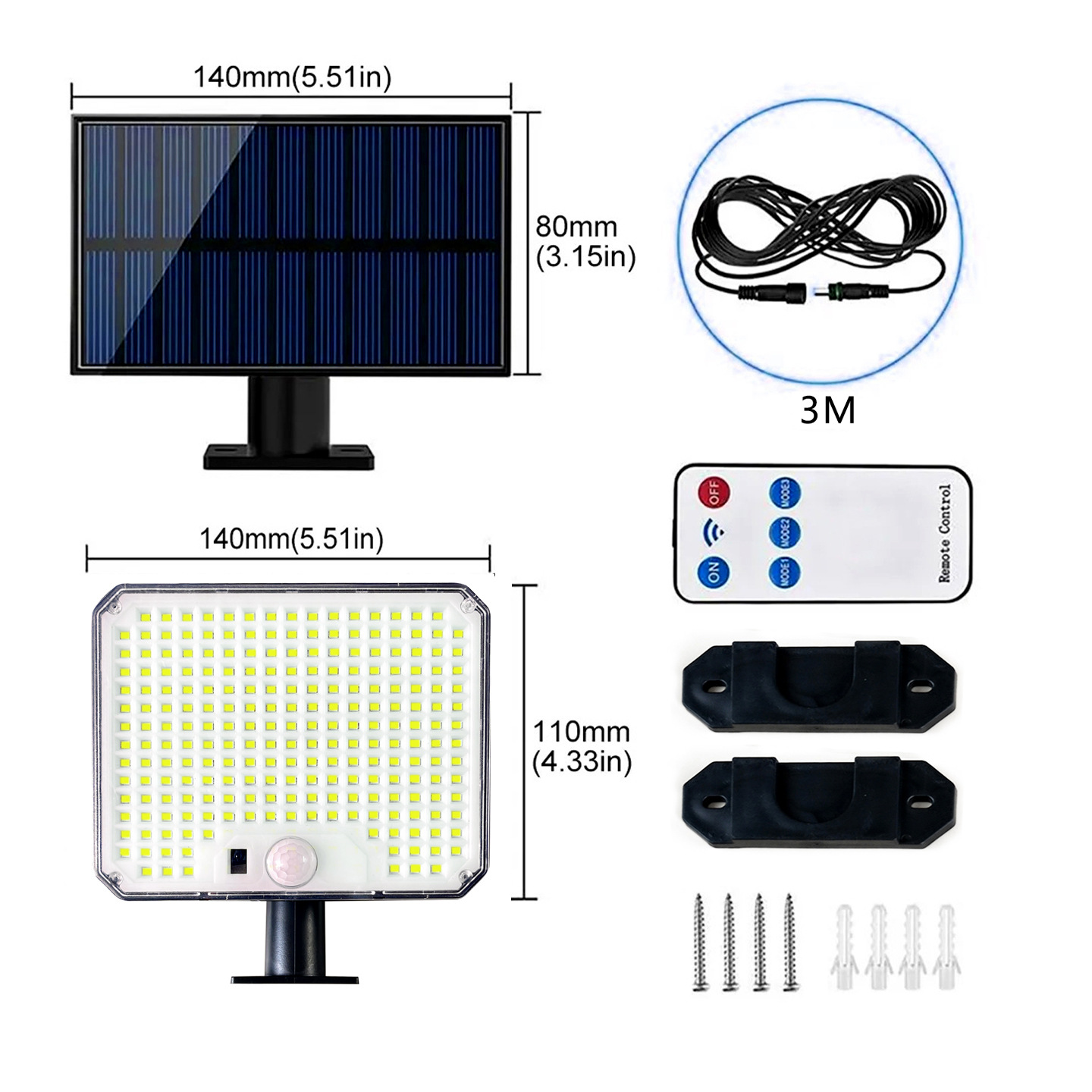 Nueva Iluminación Solar Transfronteriza, Lámpara de Jardín para Exteriores con Sensor de Movimiento, Lámpara de Pared para Garaje, Impermeable, Dividida, Pequeña Lámpara de Calle
