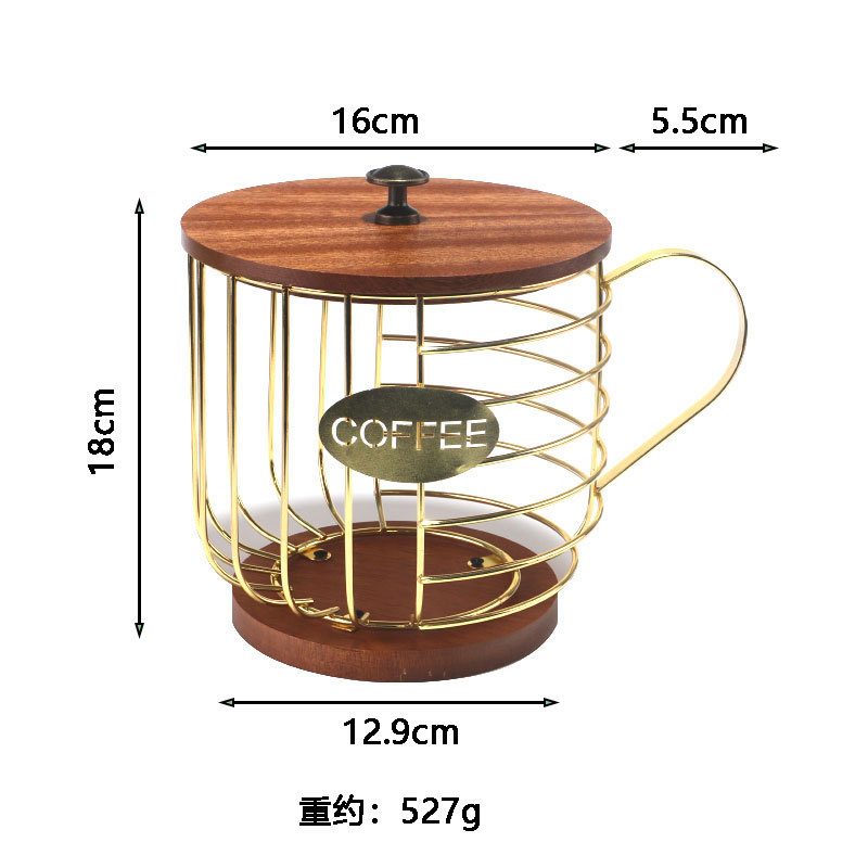 Cápsula de almacenamiento de café estante de almacenamiento de escritorio Candy Tea canasta de almacenamiento con tapa bolsa de té caja de almacenamiento barra de bar