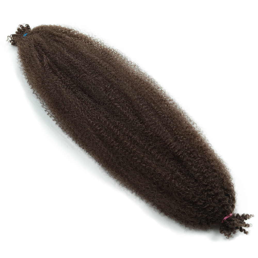 Peluca de pelo largo y rizado de fibra química de oruga de 24 pulgadas Kinky Afro Twist Braid trenza de explosión esponjosa