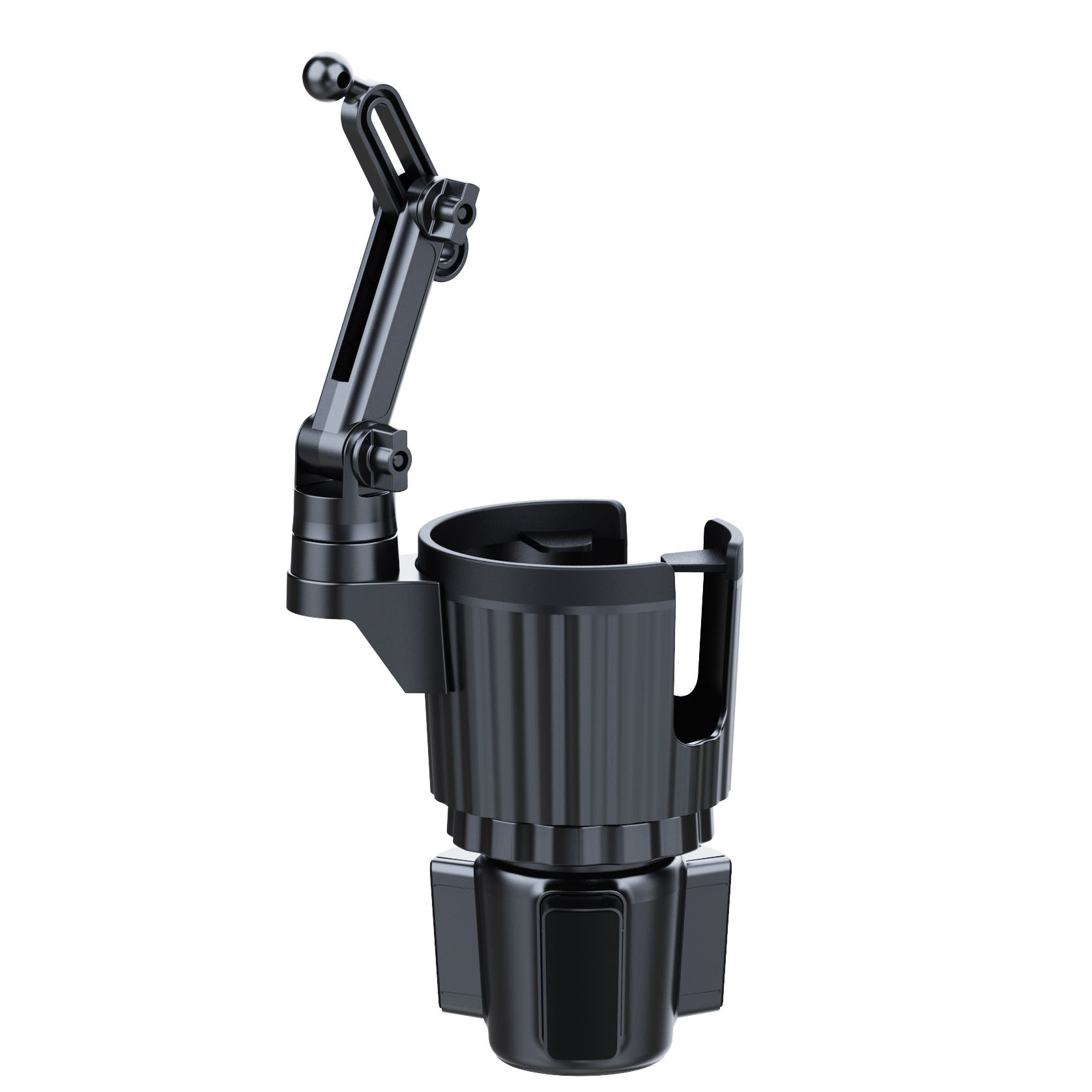 Soporte de taza de automóvil soporte de teléfono móvil soporte de taza de control de agua 2 en 1 brazo plegable multifuncional soporte de navegación de automóvil personalizado