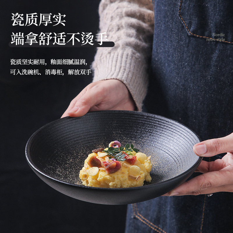 無地セラミックラウンドプレート、浅皿ステーキプレート、フロストライン洋食プレート、レストラン特製パスタプレート、デザートボウル|undefined