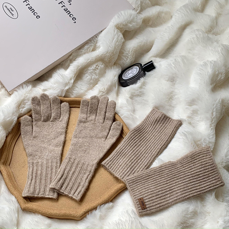 Guantes calientes de invierno 2025 nuevos cinco dedos pantalla táctil gruesa guantes de tejido de doble capa guantes de algodón al por mayor