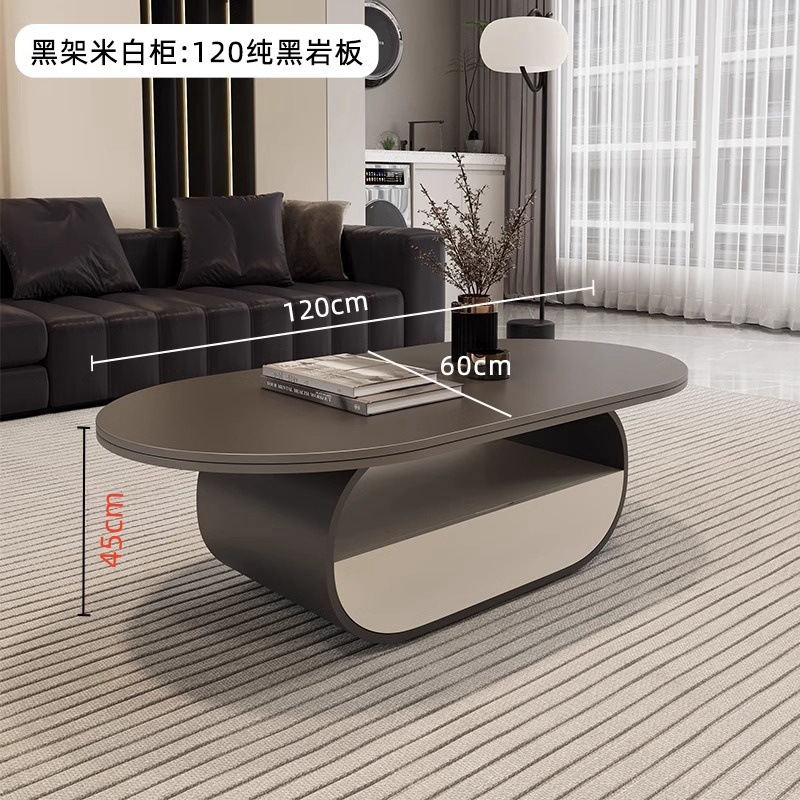Nuevo hogar moderno simple y lujoso mesas combinadas de moda mesa de té sala de estar de roca elíptica completa