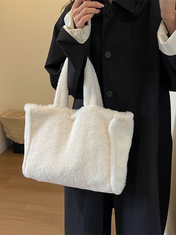 ぬいぐるみバッグ女性の毛毛バッグは、バッグの大容量の毛がふわふわしている2023秋冬の新しいファッションバッグです|undefined