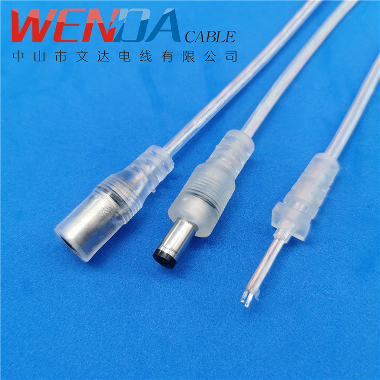 生产销售LED灯带灯条调光控制器电源线DC5521公母头透明线带线卡