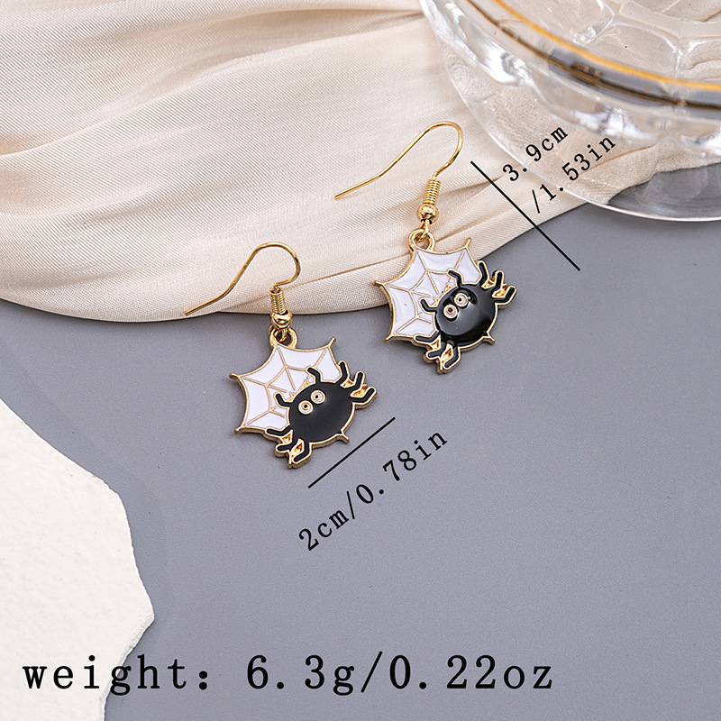 1 Pair Cute Pumpkin Spider Ghost Enamel Alloy Drop Earrings display picture 2