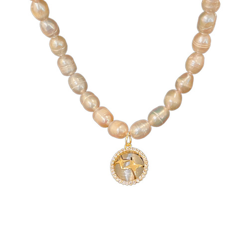 Baroque freshwater pearl necklace light luxury luxury love butterfly necklace fashionable temperament jewelry wholesale