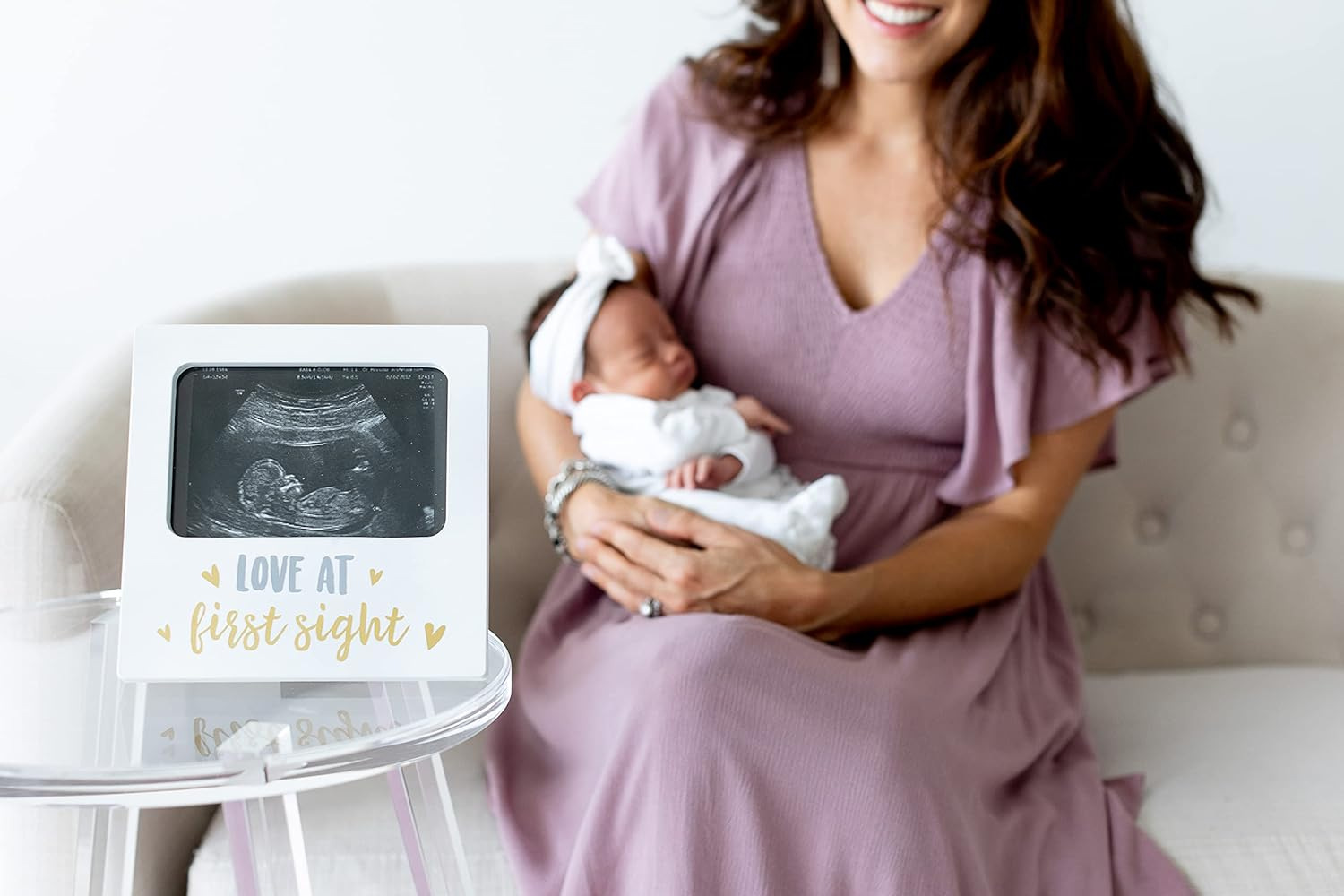 Marco conmemorativo recién nacido de madera decoración creativa bebé marco de fotos conmemorativo marco de fotos colgante