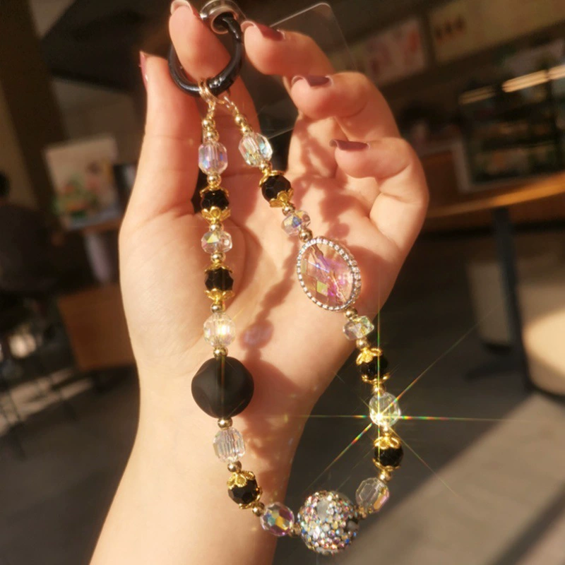 Mobile phone, strap, creative chain natural stone handmade, pendant, with gem