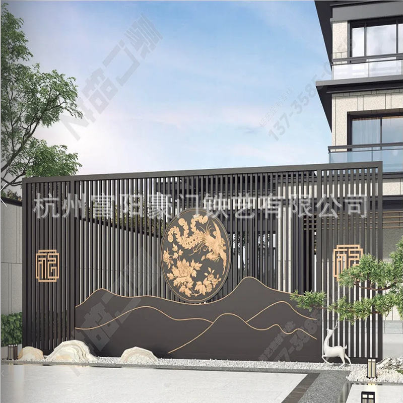 Stainless Steel Rockery Background Wall Outdoor Courtyard Metal Partition Wall Hotel Sales Department Hollow Grille Screen