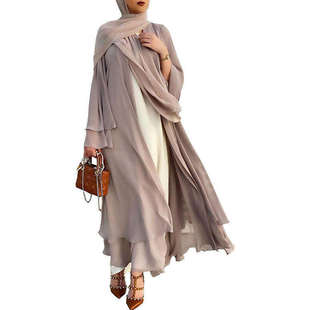 Middle East Muslim Women Chiffon plus size Women's Abaya dress Scarf Robe Women MSL4