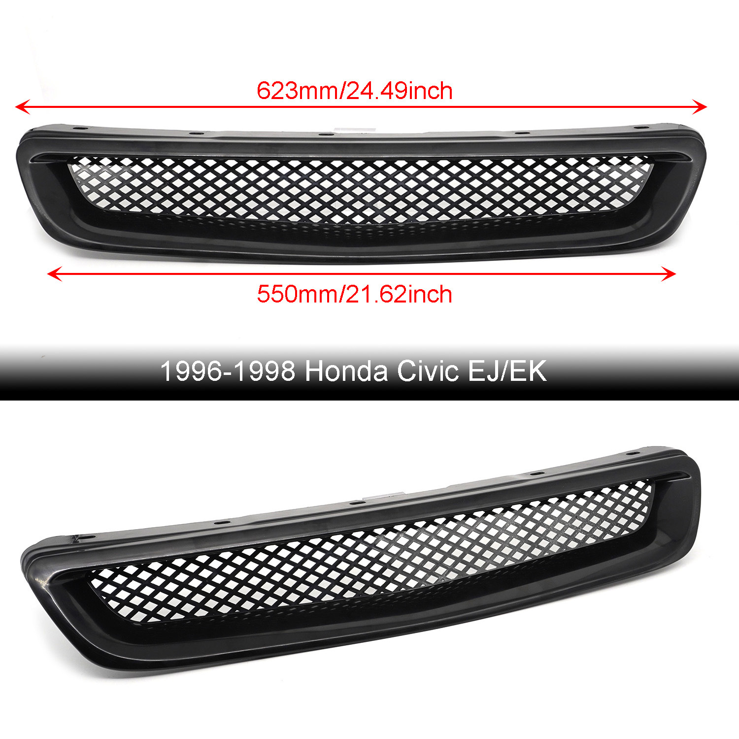 Car Modification Intake Grille Modification Suitable for Honda Civic 1996-98 Abs Carbon Pattern Cross-Border