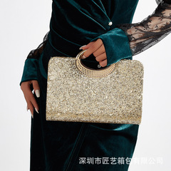 跨境新款晚宴包欧美复古大圆环手拎包高级时尚手拿包包包女高级感