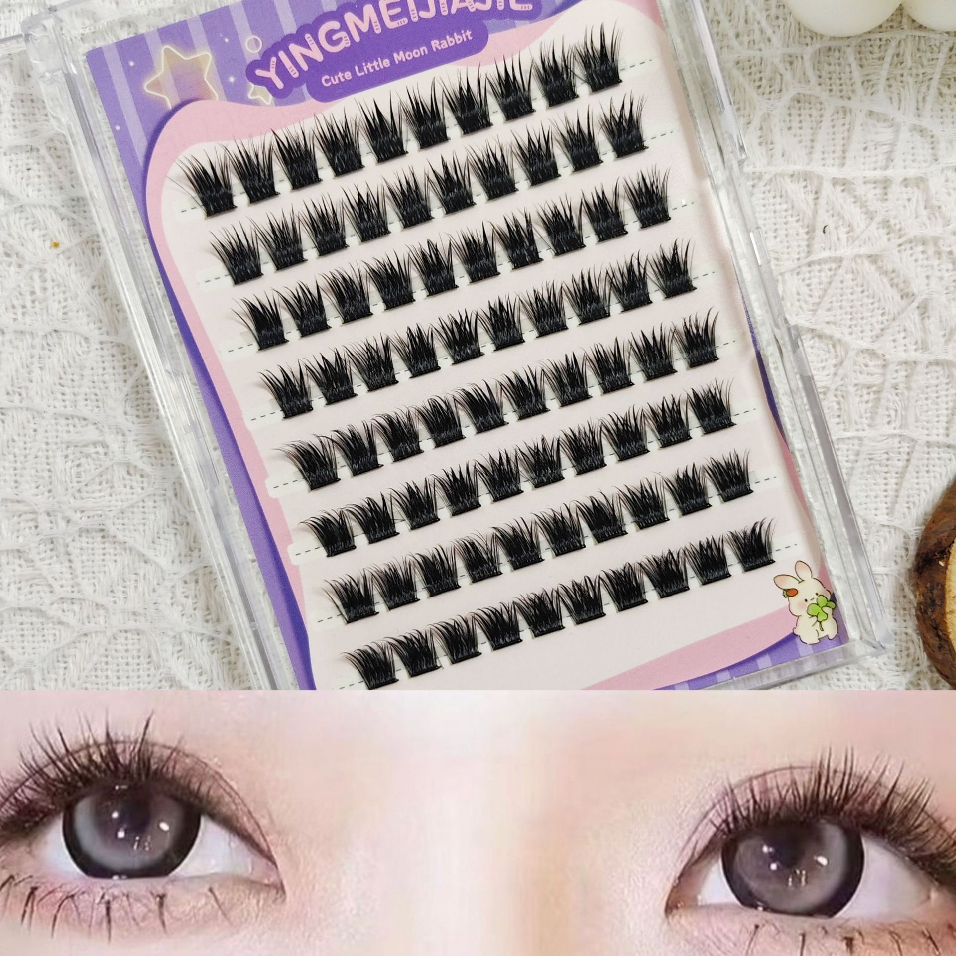 Transfronterizos falsas pestañas caja de regalo empaquetado ocho filas YF26 pestañas animadas naturales adecuadas para el juego de roles sin pegamento falsas pestañas