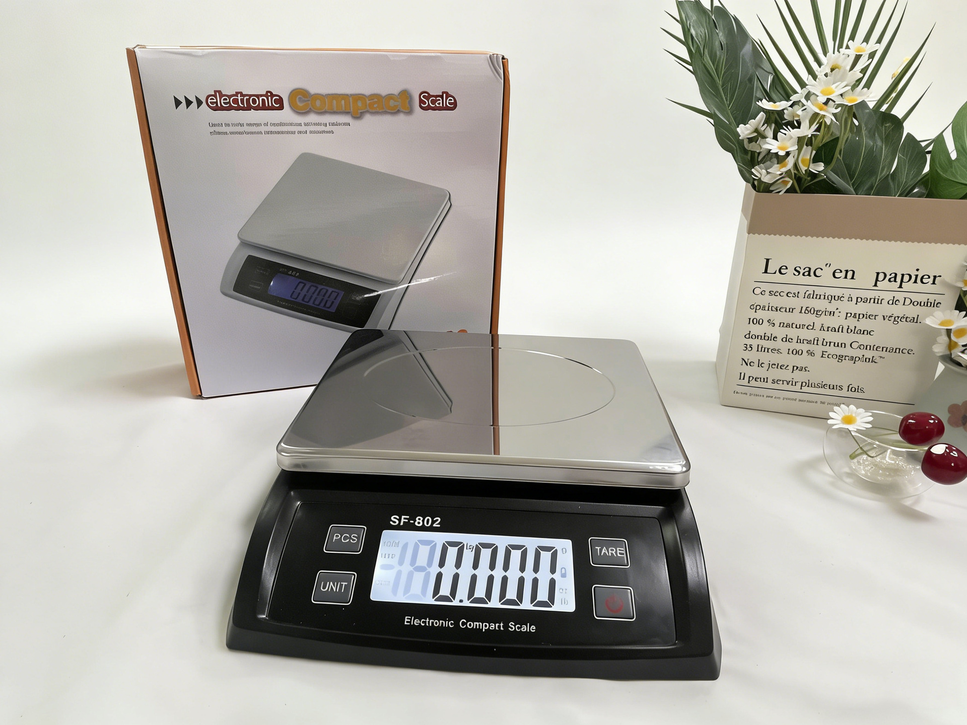 Dış Ticaret SF802 Mutfak Terazisi 30kg Paslanmaz Çelik Elektronik Terazi Kitchen Scale Fırın Elektronik Terazisi Küçük Tezgah Terazisi