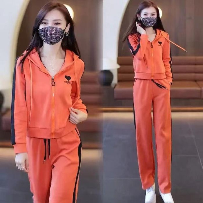 2025新款洋气减龄休闲套装新款秋季时尚显瘦阔腿裤运动服两件套|undefined