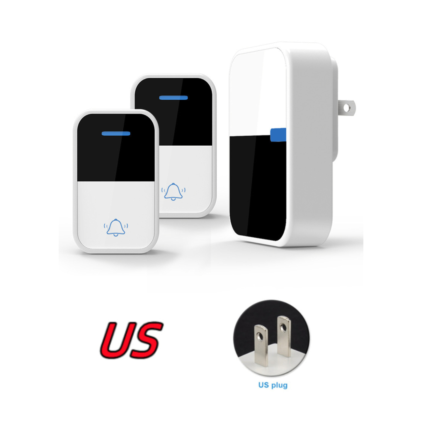 [Battery] remota pared penetrable inalámbrica timbre electrónico de cuatro niveles de alto volumen de llamada recordador CR2032