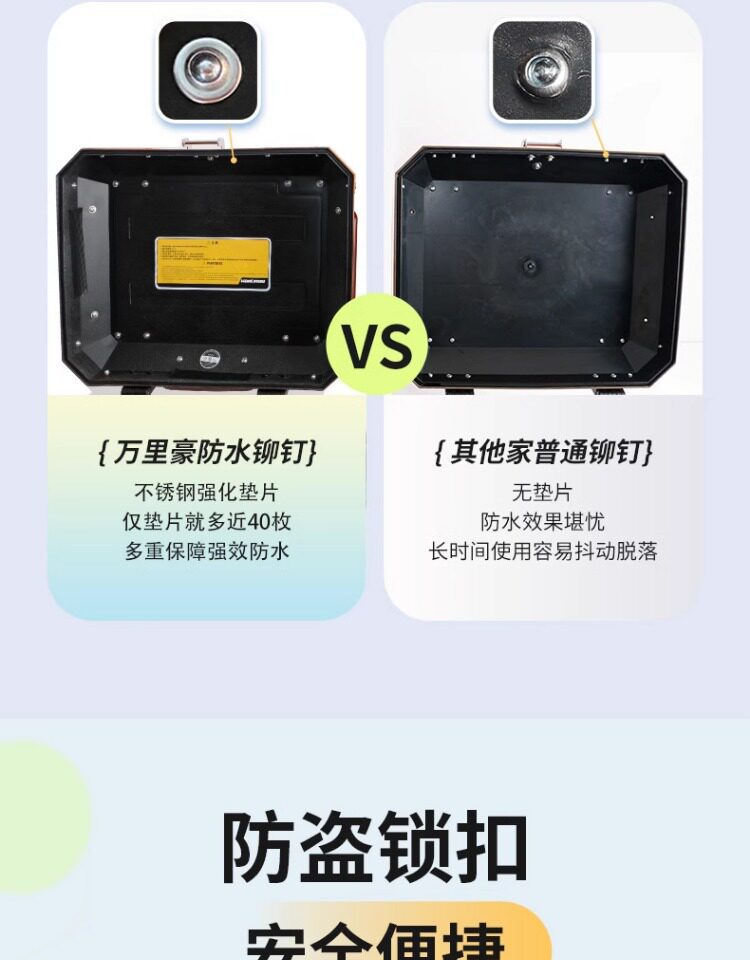 Wanlihao electric vehicle rear trunk, motorcycle trunk, large capacity, suitable for Niu F100F200400T storage box