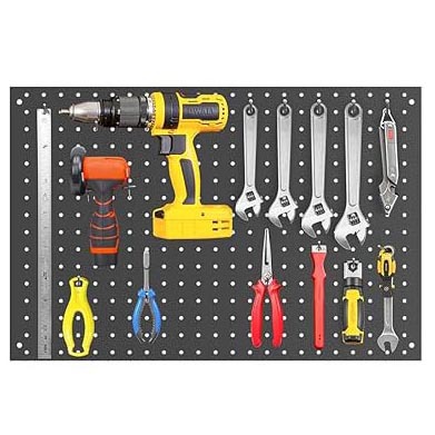 Customizado tamaño de color Amazon explosión agujero placa de pared placa de hierro forjado hardware placa de metal agujero placa de pared