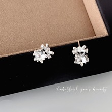 新款韩版耳洞小巧耳钉蝴蝶结五角星星锆石耳骨钉小众耳饰气质现货