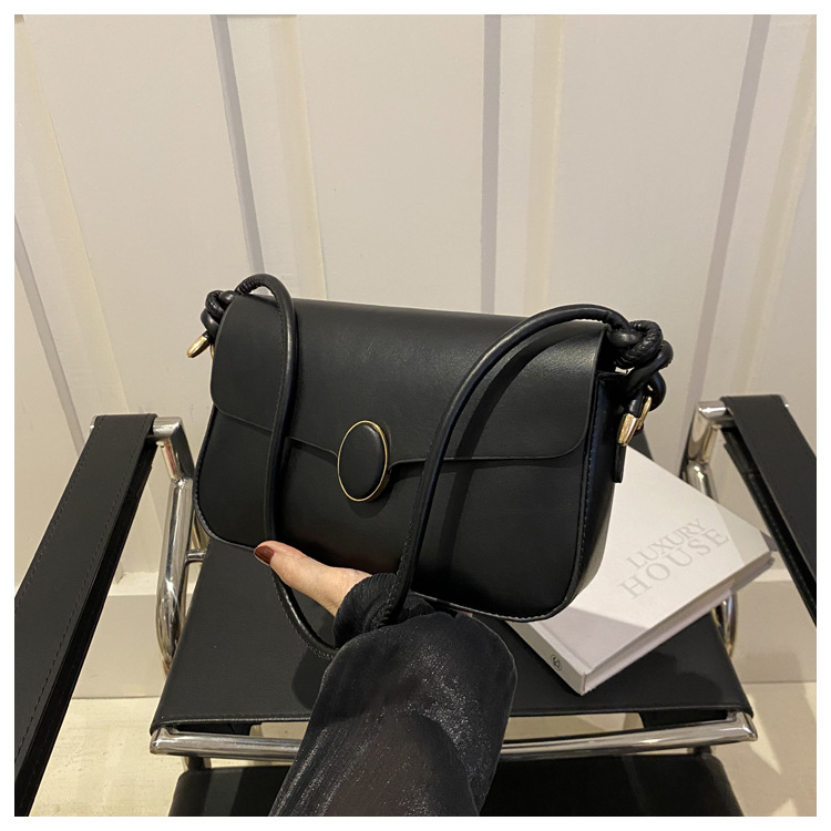 Small Square Shoulder Bag For Women Solid Colour Simple Style_voghion.com
