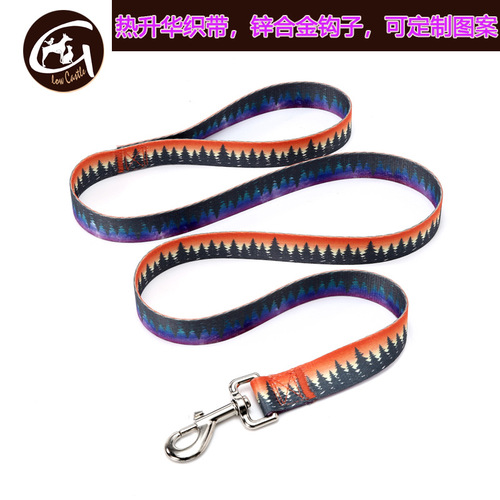 Pet leash foreign trade cross-border hot sale forest starry sky ethnic style pet leash heat transfer dog rope