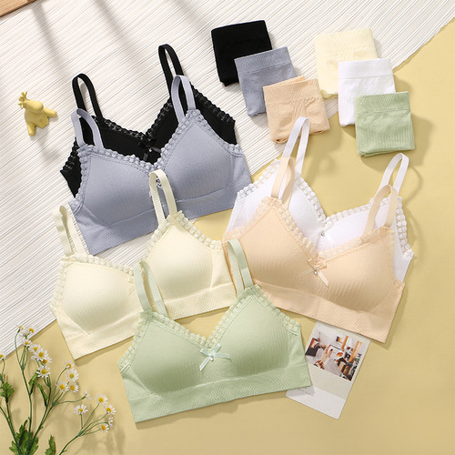 Student girls' underwear, junior high school students and high school students' bra, push-up adjustable development period thin cup, no steel ring bra