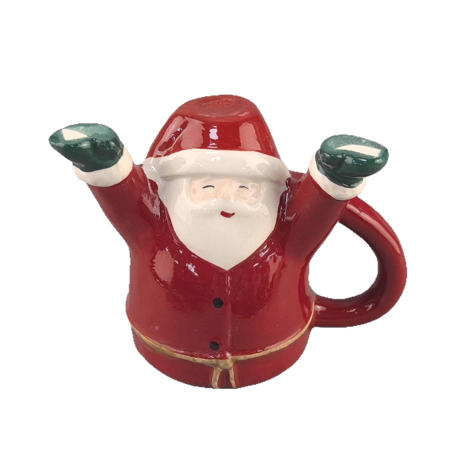 Creativo europeo y americano transfronterizo rebotado pintado a mano cerámica santa claus taza de agua en relieve cerámica decoraciones navideñas a mano