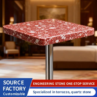Overseas Villa Colored Terrazzo Background Wall Kitchen Coun