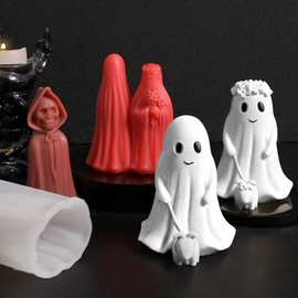 万圣节呆萌幽灵硅胶模具鬼新娘装饰diy南瓜僵尸石膏环氧树脂硅胶