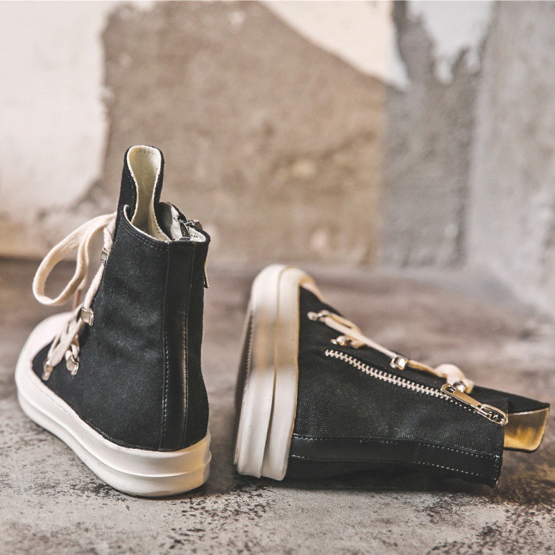 Pentagram thick soled canvas shoes couple models 24 spring new all match personality street fashion shoes hip hop high top shoes_voghion.com