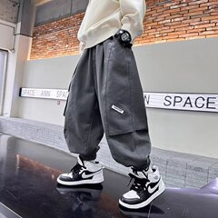 男の子春秋服ハンサムなランタン風オーバーオール2025新作カジュアルパンツ子供春ゆったり薄手パンツ