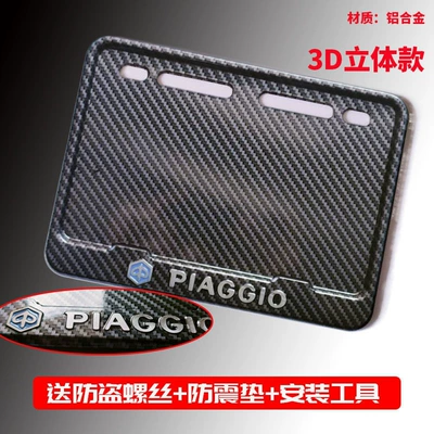 Nömrə qabı | aluminum alloy imitation carbon fiber, new - piaggio3d-embossed-logo-with-anti-shock-cotton-screws-tools