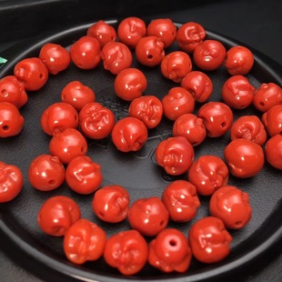 Natural South Red Small Buddha Head South Red Scattered Beads Original Stone South Red Hand String Full of Meat Baoshan South Red 108 DIY Accessories