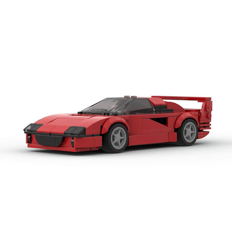 MOC building blocks compatible with Lego 104559 Ferrari F40 speed series eight grid car super sports car model