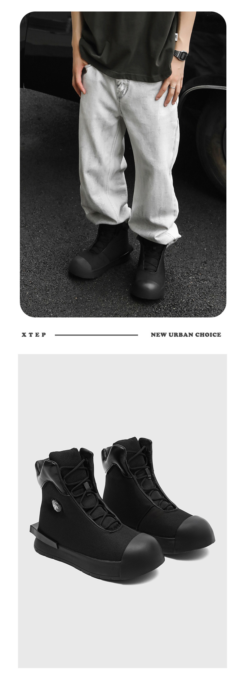 Pantofi sport casual pentru bărbați, cu talpă groasă, din pânză, cu aspect de înălțime, 2025, model nișă, cu design cu cap mare, pentru stradă, model high-end, X227_voghion.com