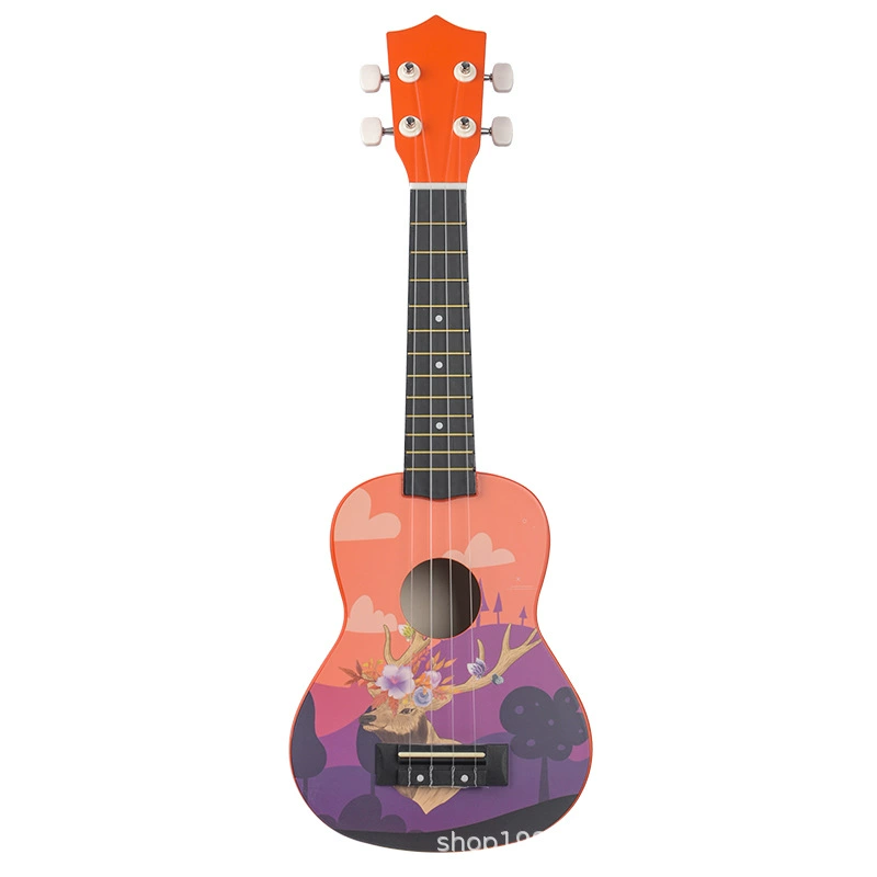 Ukulele with a score, cartoon guitar, 21 inch