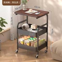 中古风小推车零食置物架复古客厅移动茶几边柜沙发边几小桌子收纳