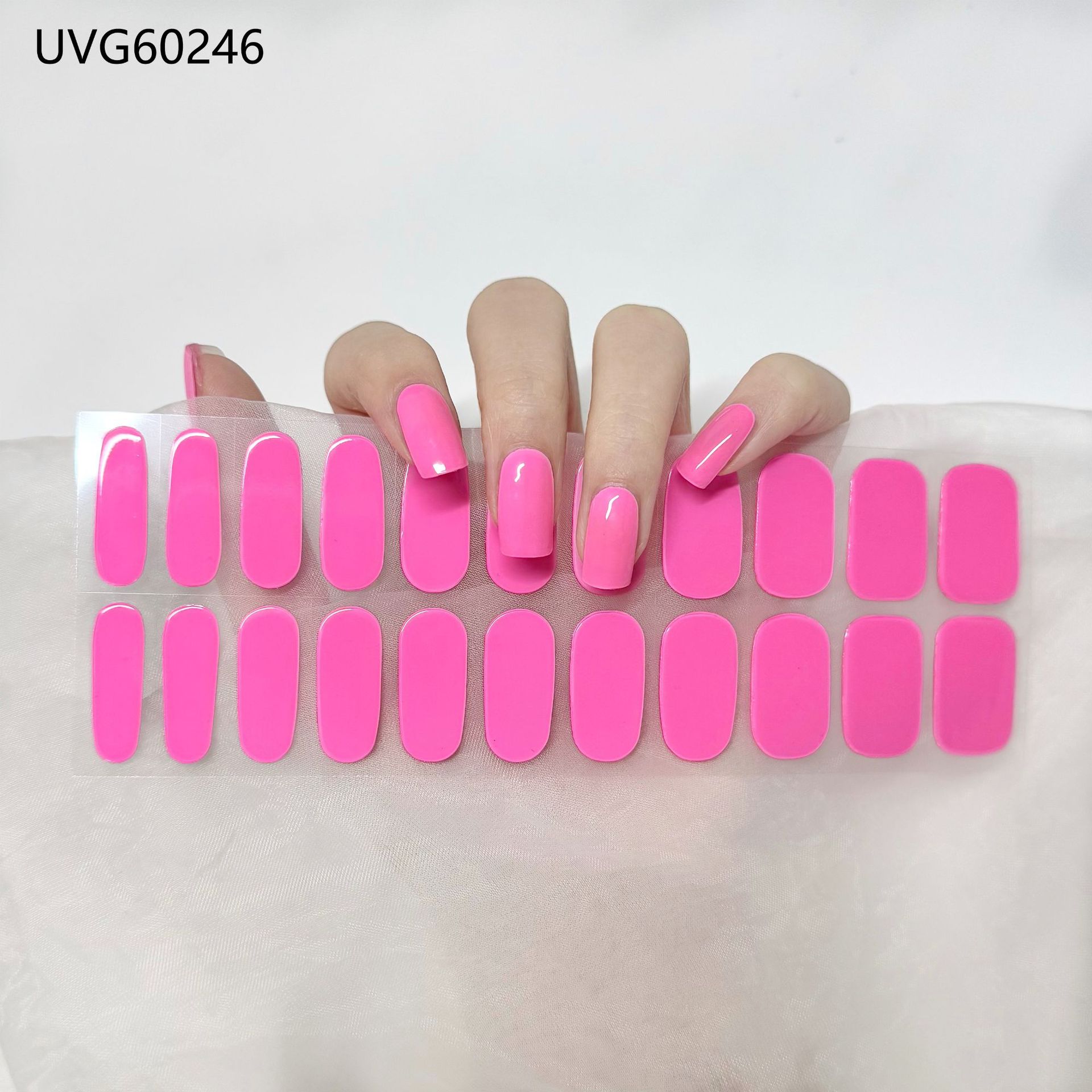 Pegatinas de uñas de gel UV transparentes efecto hielo, semicuradas, con lámina dorada, fototerapia, efecto película de aceite