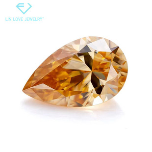 Wholesale Pear-Shaped Champagne Mosane Diamond Bare Stone Deep Medium Shallow Moissanite Large Caramosane Diamond Carbon Silica