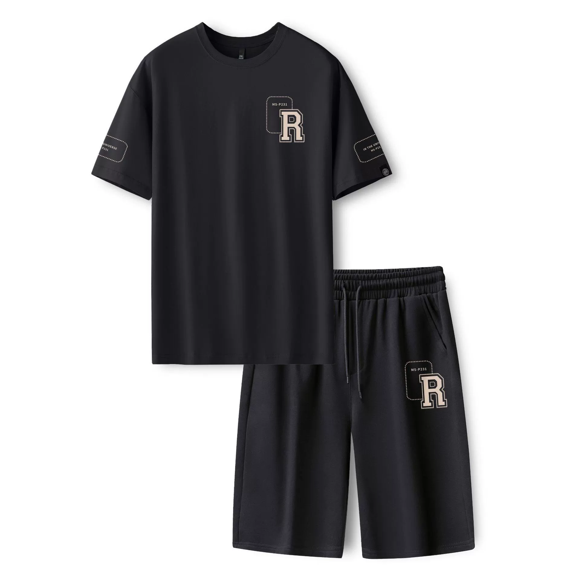 73788-Лиловое? Actually need translate: The input seems product title: "73788-Little Triangle Frame P231-Black-701 Short T Black 705 Set Trends Large-size Men's Casual Set"
