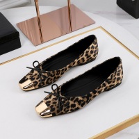 8726-8 temperament flat bottom floating shoes versatile bow tie metal iron head shallow mouth evening style small square head leopard print single shoes for women