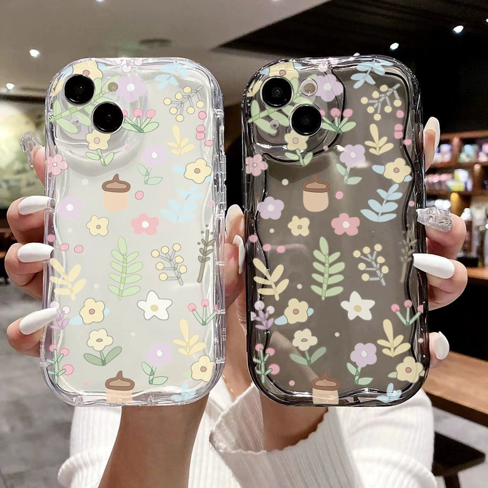 Яблоко, iPhone16, летний свежий совместимый кремовый чехол для телефона, с цветами, 13promax, защита осенью