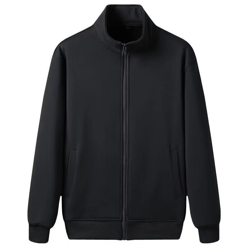 Factory direct autumn sports sweater coat men's trendy loose zipper cardigan stand collar simple casual top