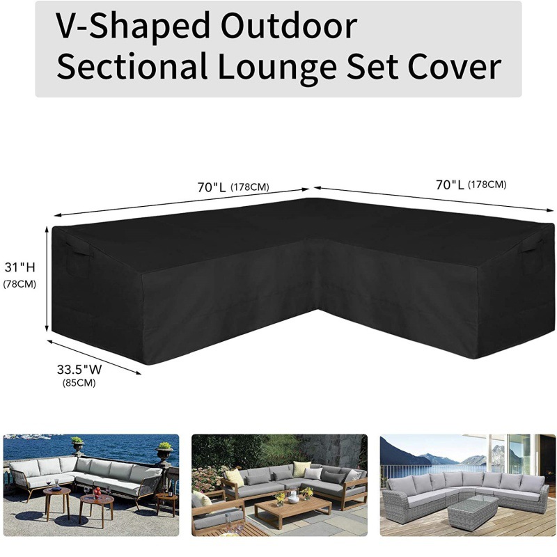 亚马逊简易户外v形切片沙发罩防水防晒重型花园家具沙发罩