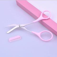 Factory wholesale eyebrow trimming scissors with comb beauty scissors eyebrow trimmer eyebrow scissors comb scissors makeup tools small scissors